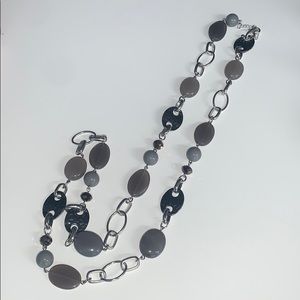 Stone necklace (bonus ring and earring)